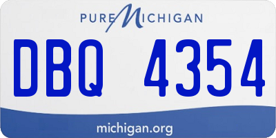 MI license plate DBQ4354