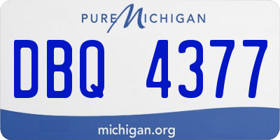 MI license plate DBQ4377