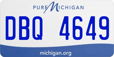 MI license plate DBQ4649