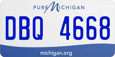 MI license plate DBQ4668