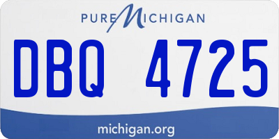 MI license plate DBQ4725