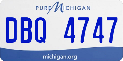 MI license plate DBQ4747