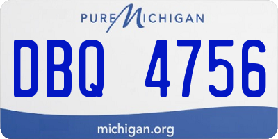 MI license plate DBQ4756