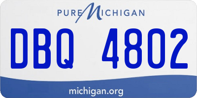 MI license plate DBQ4802