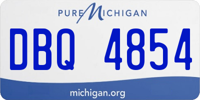 MI license plate DBQ4854