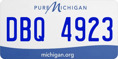 MI license plate DBQ4923