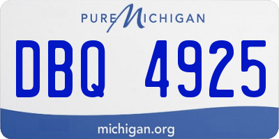 MI license plate DBQ4925