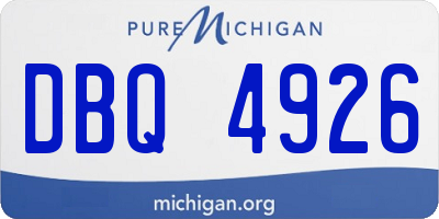 MI license plate DBQ4926