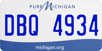 MI license plate DBQ4934