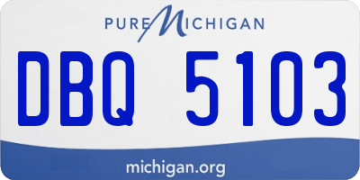 MI license plate DBQ5103