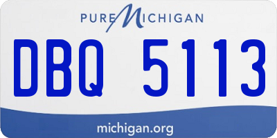 MI license plate DBQ5113