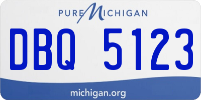 MI license plate DBQ5123