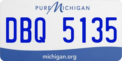 MI license plate DBQ5135