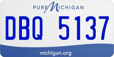 MI license plate DBQ5137