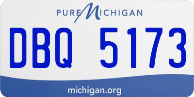 MI license plate DBQ5173