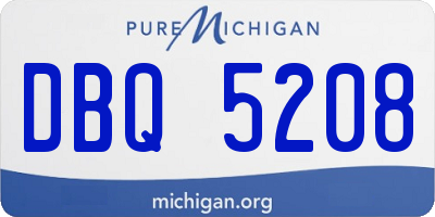 MI license plate DBQ5208