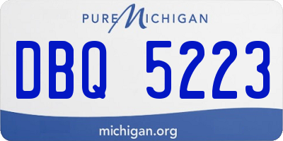 MI license plate DBQ5223