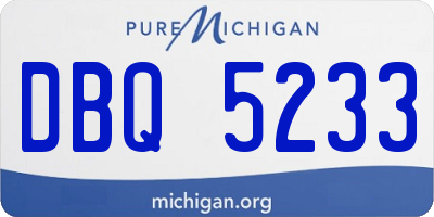 MI license plate DBQ5233