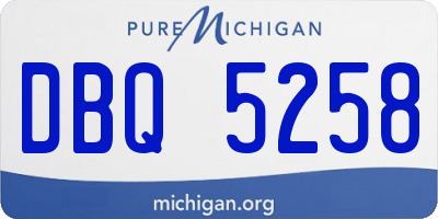 MI license plate DBQ5258
