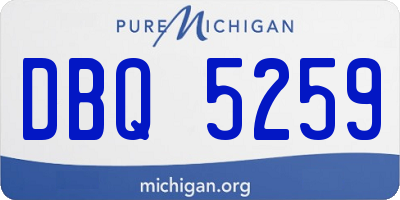 MI license plate DBQ5259