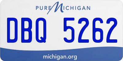 MI license plate DBQ5262