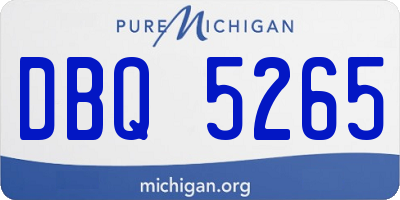 MI license plate DBQ5265