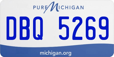 MI license plate DBQ5269