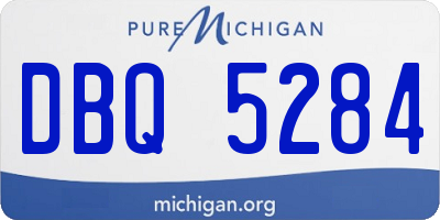 MI license plate DBQ5284