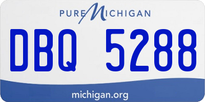 MI license plate DBQ5288