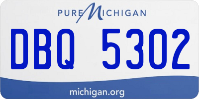 MI license plate DBQ5302
