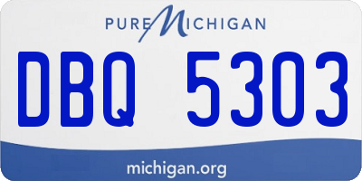 MI license plate DBQ5303