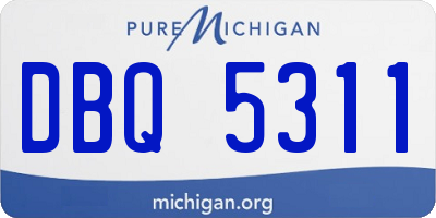 MI license plate DBQ5311