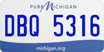 MI license plate DBQ5316
