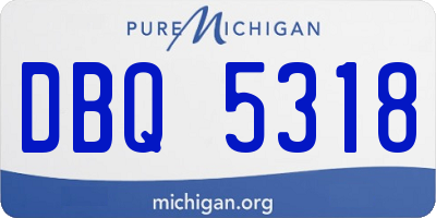 MI license plate DBQ5318