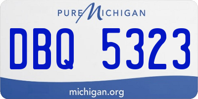 MI license plate DBQ5323