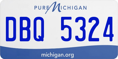 MI license plate DBQ5324