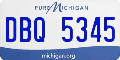 MI license plate DBQ5345