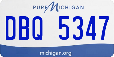 MI license plate DBQ5347