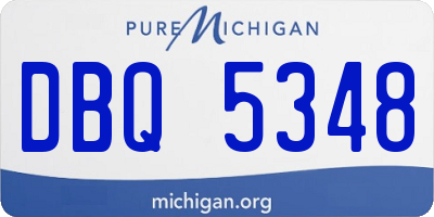 MI license plate DBQ5348