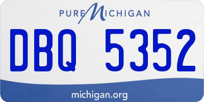 MI license plate DBQ5352