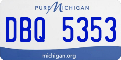 MI license plate DBQ5353
