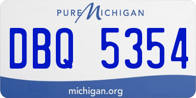 MI license plate DBQ5354
