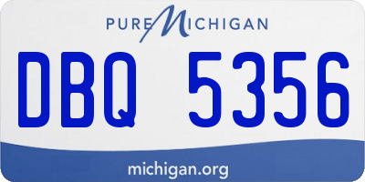 MI license plate DBQ5356