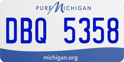 MI license plate DBQ5358