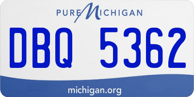 MI license plate DBQ5362