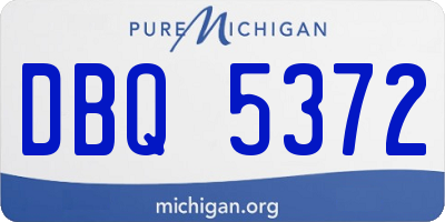 MI license plate DBQ5372