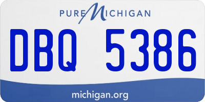 MI license plate DBQ5386