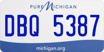 MI license plate DBQ5387