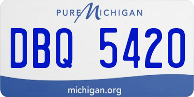 MI license plate DBQ5420