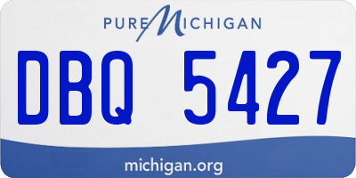 MI license plate DBQ5427